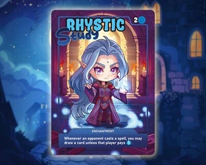 Rhystic Study - MTG Custom Card - Alter Magic: The Gathering Chibi Full Art - Picture 1 of 1