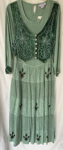 JUST CRUISING..MAXI FULL LENGTH..RAYON..HIPPIE PEASANT..TIERED..DRESS..NWT..SML - Picture 1 of 5