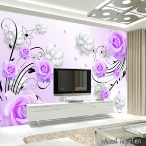 Fotomural no tejido papel pintado murales efecto 3D púrpura rosa 2334 - Imagen 1 de 6