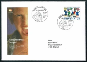 SE65 SWITZERLAND 2003 Cover 200 years Kanto Thurgau special cancel - Picture 1 of 1
