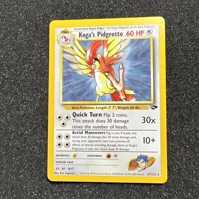 Koga's Pidgeotto 37/132 Gym Challenge Rare Pokemon Card LP - Image 1 of 4