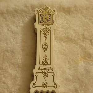 Vintage Lundby  Miniature Dollhouse  White gold Trim Grandfather Clock - Picture 1 of 5