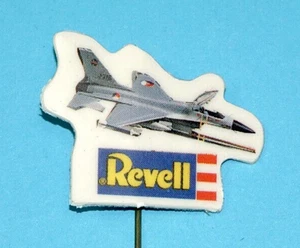 REVELL COLLECTORS PIN BADGE F-16 FIGHTER PLANE 1980s SPEELBOOM TOY STORE PROMO - Picture 1 of 3