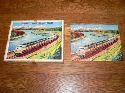 Vintage "The Canadian" Train 120-pc VICTORY Wooden Jigsaw Puzzle~Complete w/Box - Image 1 of 4