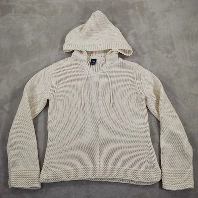 Suéter De Colección Y2K GAP Para Mujer Grande Con Capucha Cordón Cable Tejido Abierto Preppy Foto 1 de 4