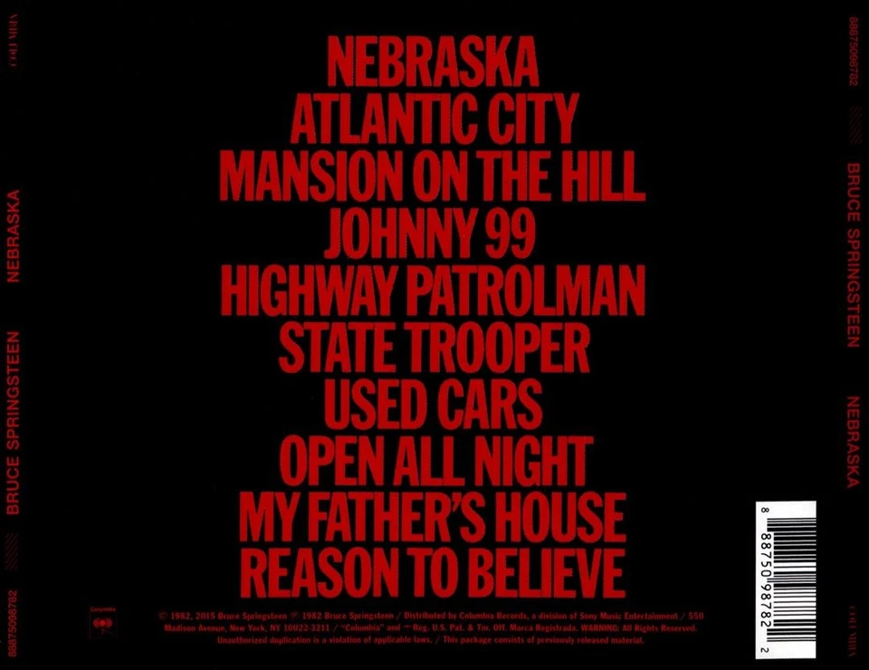 BRUCE SPRINGSTEEN NEBRASKA NEW CD - Image 1 of 1