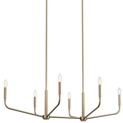 Lámpara lineal vela cónica Kichler 52721 Madden 6 luces 45" W - bronce Foto 1 de 4