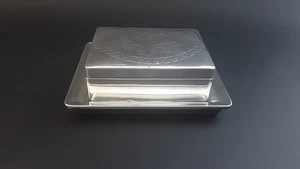 Handsome 1920s Japanese 950 Sterling Silver+ Bamboo lined Table Box w Undertray - Picture 1 of 24