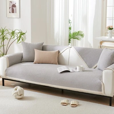 Chenille Houndstooth Sofa Cover Non Slip All Season Mat - Image 1 of 4