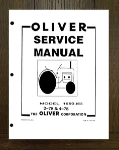 1650 1655 Tractor Service Repair Manual Fits Oliver 2-78 4-78 OL-S - PAPER MANUA - Picture 1 of 13