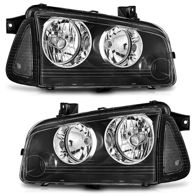 For 2006-2010 Dodge Charger Headlights Headlamps W/ Corner Lights Left+Right - Imagem 1 de 4