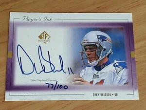 1999 SP AUTHENTISCHE SPIELER TINTENSTUFE 2 AUTO 77/100 Drew Bledsoe SP selten (FEHLER) - Bild 1 von 4