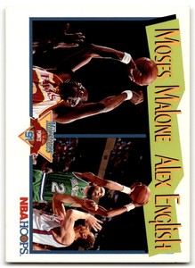 1991-92 NBA Hoops Milestone Pionts Moses Malone/Alex English Atlanta