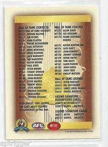 2007 Hall Of Fame (HF151) Check List - Picture 1 of 1