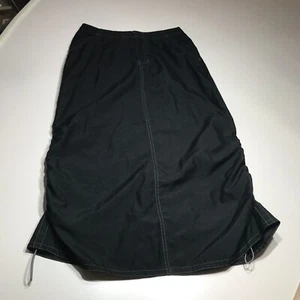 Gap Skirt Womens XS Black Lightweight Utility Midi Long Side Ruched Adjustable - Picture 1 of 14