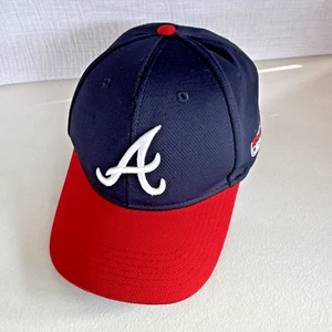 Atlanta Braves Hat Cap Strap Back Blue Red MLB Baseball Mesh OC Sports Mens - Picture 1 of 14