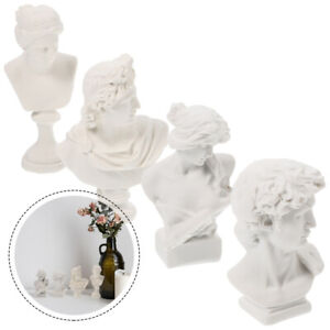 4 Mini Greek Bust Statues Renaissance Home Decor Crafts