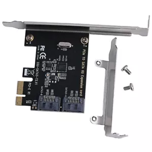 PCIe PCI Express to SATA3.0 2-Port SATA III Expansion Controller Adapter Card 6G - Picture 1 of 8