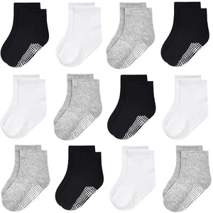 Toddler Boys Girls Non Slip Socks 12 Pairs Anti Skid Sticky Baby Socks Cotton... - Picture 1 of 7