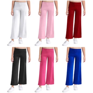 Kid Girl's Sweatpants Solid Color Tracksuit Training Toursers Elastic Waist Fit - Picture 1 of 48