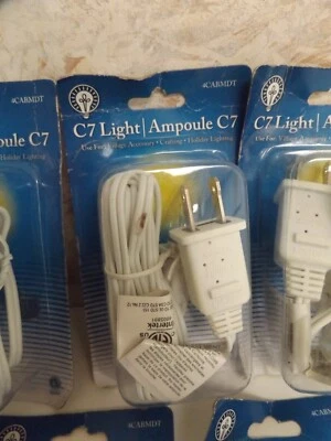 NEW C7 Light Cord w/Clear Light 4 Ft Clip Hobby/Craft - Image 1 of 4