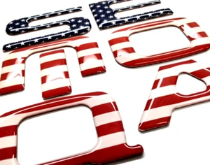 LETRAS DE PUERTA TRASERA CON BANDERA ELEVADA 3D PARA TOYOTA SEQUOIA HECHAS EN EE. UU. 2007 - 2017 - Imagen 1 de 2