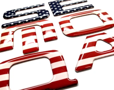 3D DOMED RAISED FLAG TAILGATE LETTERS FOR TOYOTA SEQUOIA US 2007 - 2017 MADE - Image 1 of 2