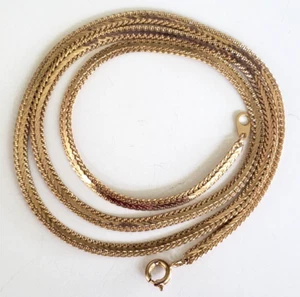 Vintage Nakagawa Herringbone Weizen goldfarbene Kette Halskette 20 Zoll Frühlingsring 1/8 W - Bild 1 von 8
