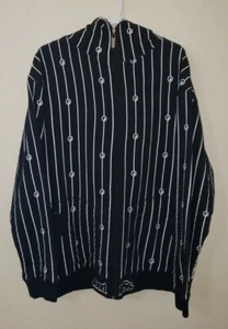 Abbigliamento senza semi gessato full zip felpa cappuccio giacca uomo taglia XL foderata - Foto 1 di 5