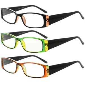 Eyekepper 3 Pack Stylish Crystal Clear Vision Spring Arms Reading Glasses - Picture 1 of 4