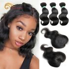 Brazilian Body Wave Hair 3 Bundles With Closure 8Inch Remy Human Hair Extension