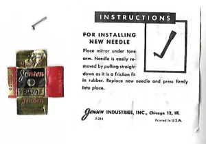 VINTAGE JENSEN PH-10 PHILCO PHONOGRAPH NEEDLE NEW OPEN-ENVELOPE - Picture 1 of 1