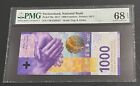 1000 Franken Switzerland 2017 PMG 68 EPQ Super Gem UNC Switzerland Francs Fds