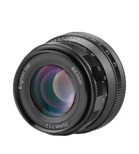 35mm F1.2 Fit for Nikon E Mount Camera Lens-Black brightin star OPEN BOX NEW - Picture 1 of 10