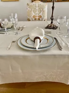 Graziano Deluxe Italian Tablecloth Dining Set 100%Linen 180x280x12people - Picture 1 of 12