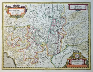 MERCATOR HONDIUS ITALIEN ITALY PIEMONT MONTISFERRATI DUCATUS MONTFERRAT 1633 - Picture 1 of 2