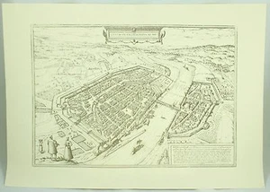 Civitas Francofordiana Frankfurt Vintage German Geographic Urban Map Art Print - Imagen 1 de 9