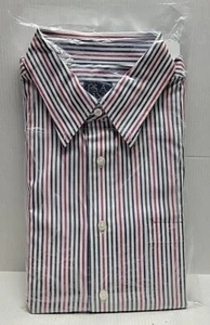JOS. A BANK EXECUTIVE COLLECTION Mens Shirt Size XL Striped Red White Blue Green - Picture 1 of 3