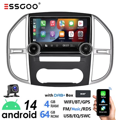 DAB+ 4+64GB Android 14 Carplay Autoradio GPS Für Mercedes Benz Vito W447 2014-20 - Bild 1 von 4