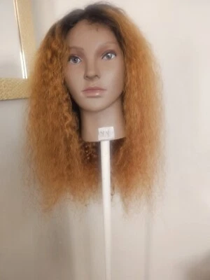 High Quality regular Top Copper brown 22" curly 150% Virgin Human Hair Lace Wig  - Image 1 of 4