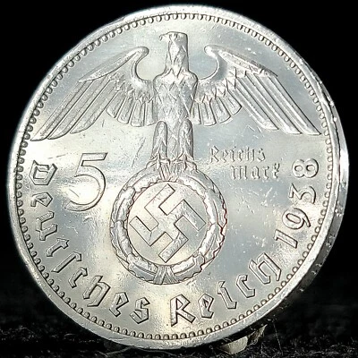 Nazi Germany *Beautiful* Genuine WW2 Third Reich 5 Reichsmark 90% Silver Coin - Image 1 of 4