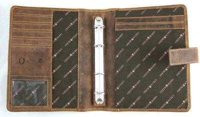 GreenBurry Terminplaner A5 Rind-Leder Terminkalender Schreibmappe Ringbuch 1787A - Bild 1 von 4