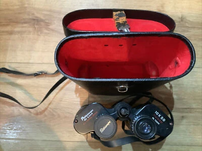Retro Pathescope Delux Binoculars 10X50 Field 5.5 Deg, No70266, Case/Covers, Vgc - Image 1 of 4
