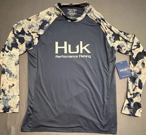 NWT Huk Sz Small Fishing Shirts Long Sleeve Uv Protection Clothing Mens Outdoor - Picture 1 of 7