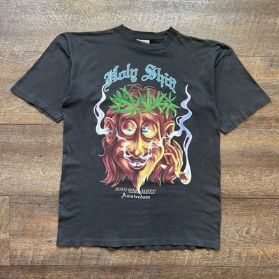 De colección Años 90 Para Hombre M/L Negro "¡SANTO SH*T JESÚS FUE UN HIPPY!" Camiseta divertida Stoner Foto 1 de 4