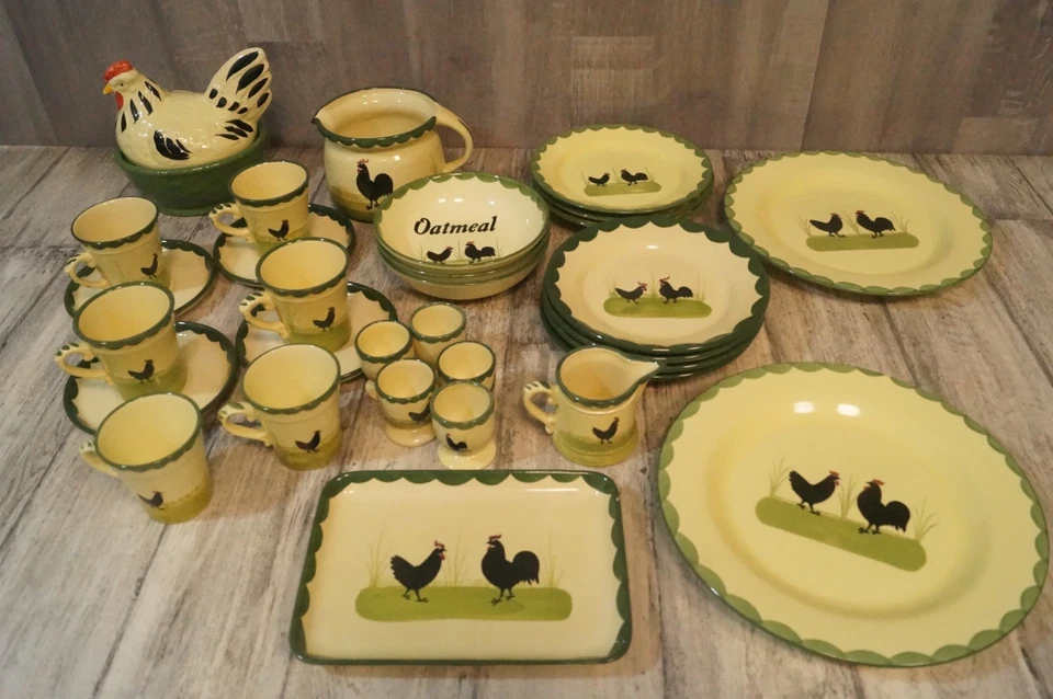 Zeller Keramik Fayencerie Hahn und Henne verschiedene Teile zur Auswahl - Bild 1 von 1