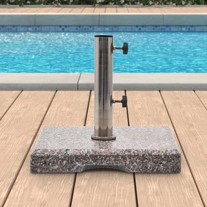 Maypex 42 lbs Square Granite Umbrella Base Grey Grey - Picture 1 of 4