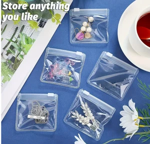 Clear PVC Zip Lock Bags 5 X Small Storage Pouches Jewellery Pills Make up Bags - Picture 1 of 10