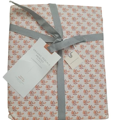 Anthropologie Organic Cotton Percale Printed Sheet Set Twin XL Bedroom Sleep - Image 1 of 3