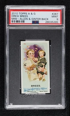 2010 Topps Allen & Ginter's Mini Allen & Ginter Back Drew Brees #287 PSA 9 MINT - Image 1 of 2